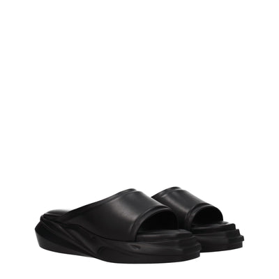 Alyx Zwarte Leren Pantoffels Sandalen