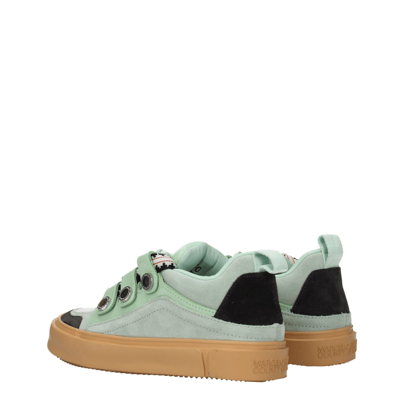 Marcelo Burlon groene lederen lage toppen