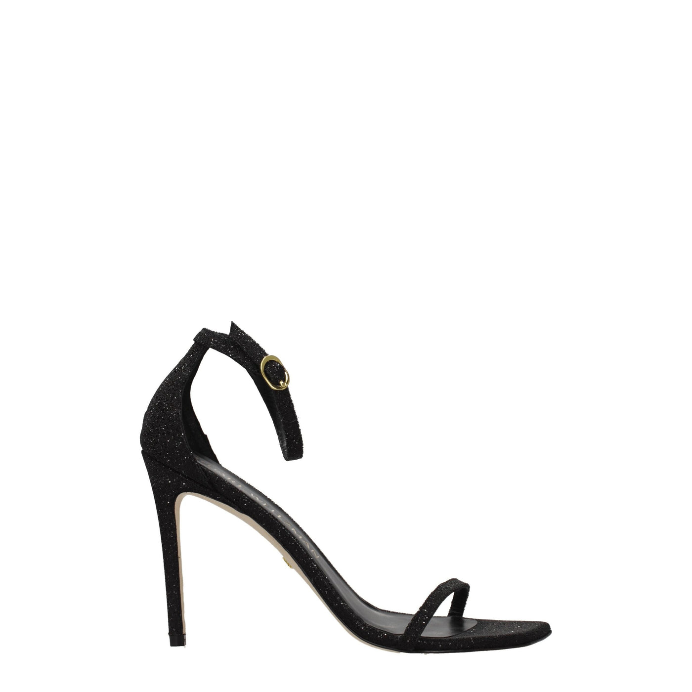 Stuart Weitzman Zwarte Kristallen Stiletto Hakken Sandalen