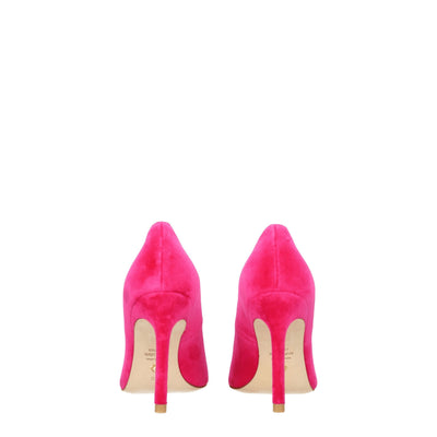 Stuart Weitzman Pink Velvet Heels