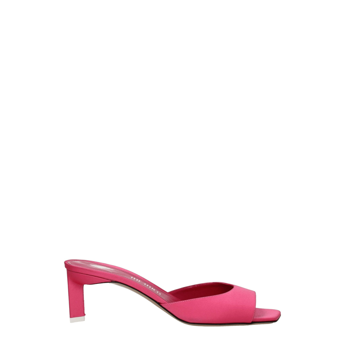 De Attico roze stoffen platte sandalen