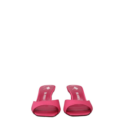 De Attico roze stoffen platte sandalen