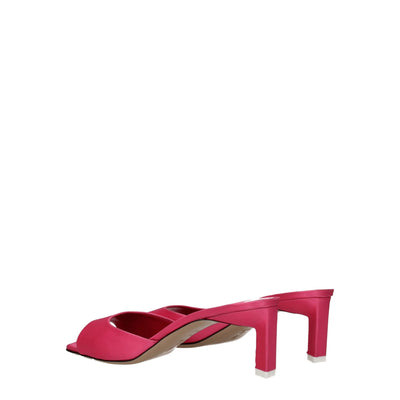 De Attico roze stoffen platte sandalen