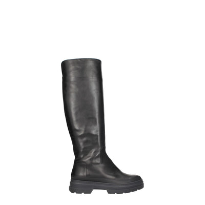 Max Mara Black Leather Over The Knee