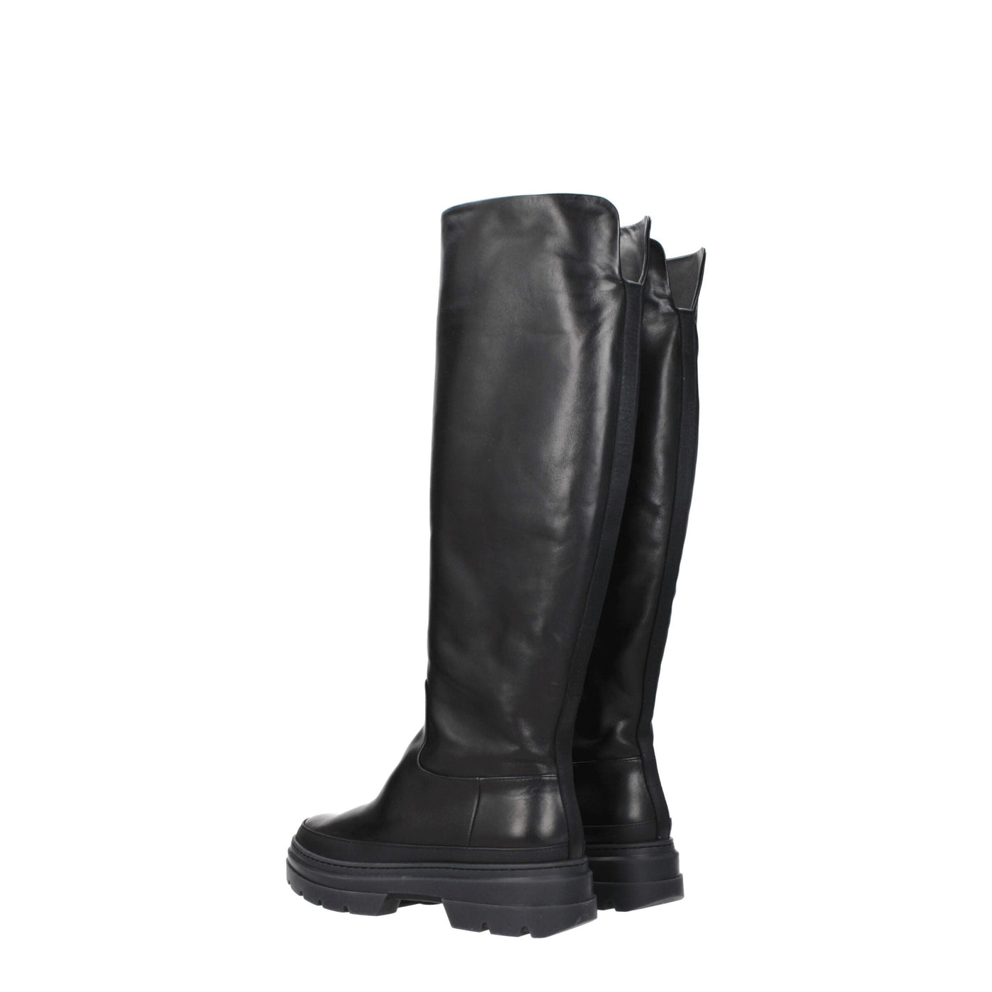 Max Mara Black Leather Over The Knee