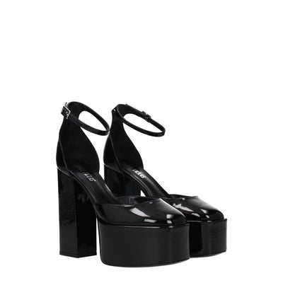Paris Texas Zwarte Leren Platforms