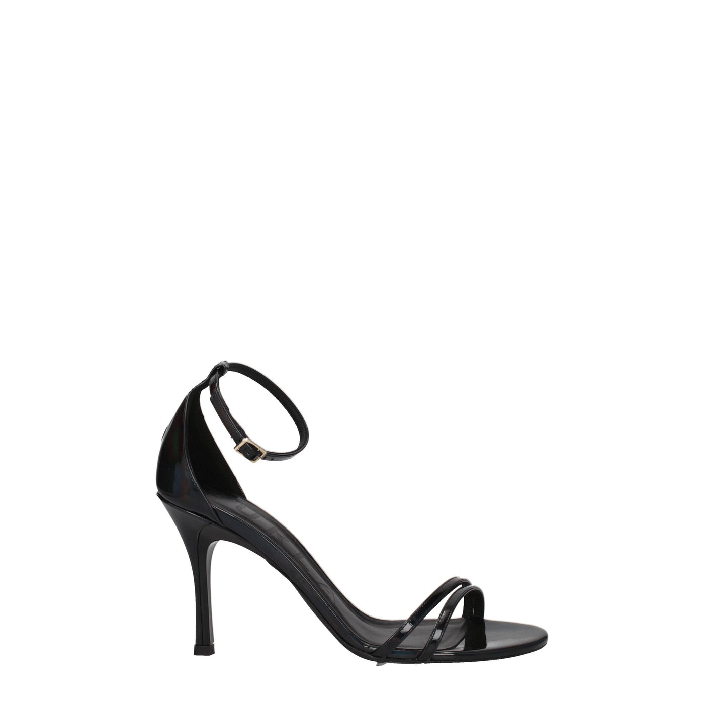 Furla Zwarte Leren Stiletto Hakken Sandalen