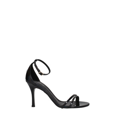 Furla Zwarte Leren Stiletto Hakken Sandalen