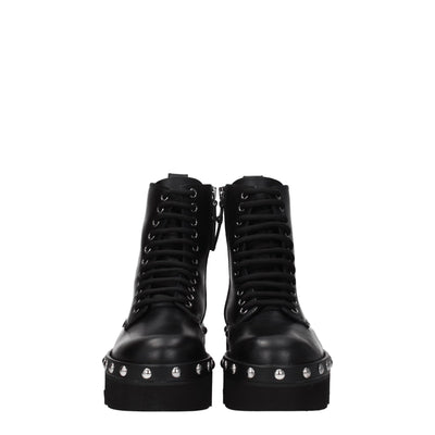 Furla Black Leather Ankle Boots