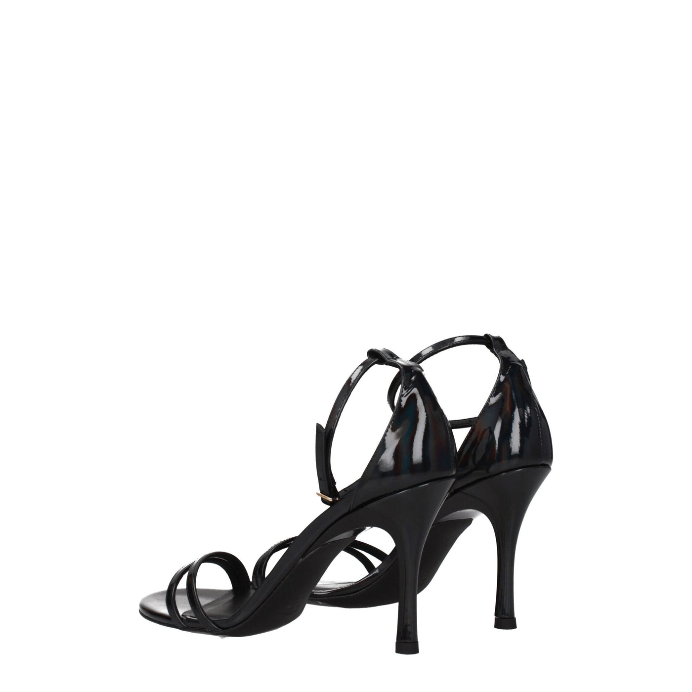 Furla Zwarte Leren Stiletto Hakken Sandalen