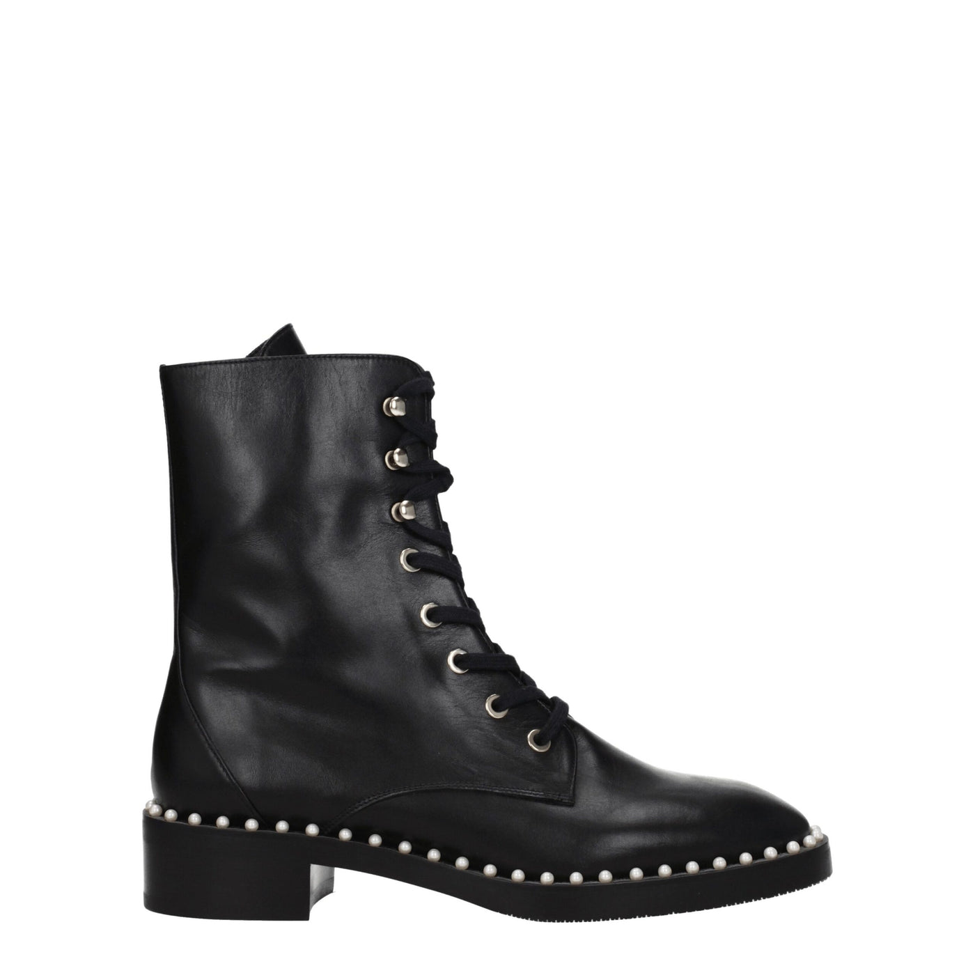 Stuart Weitzman zwarte leren enkellaarsjes