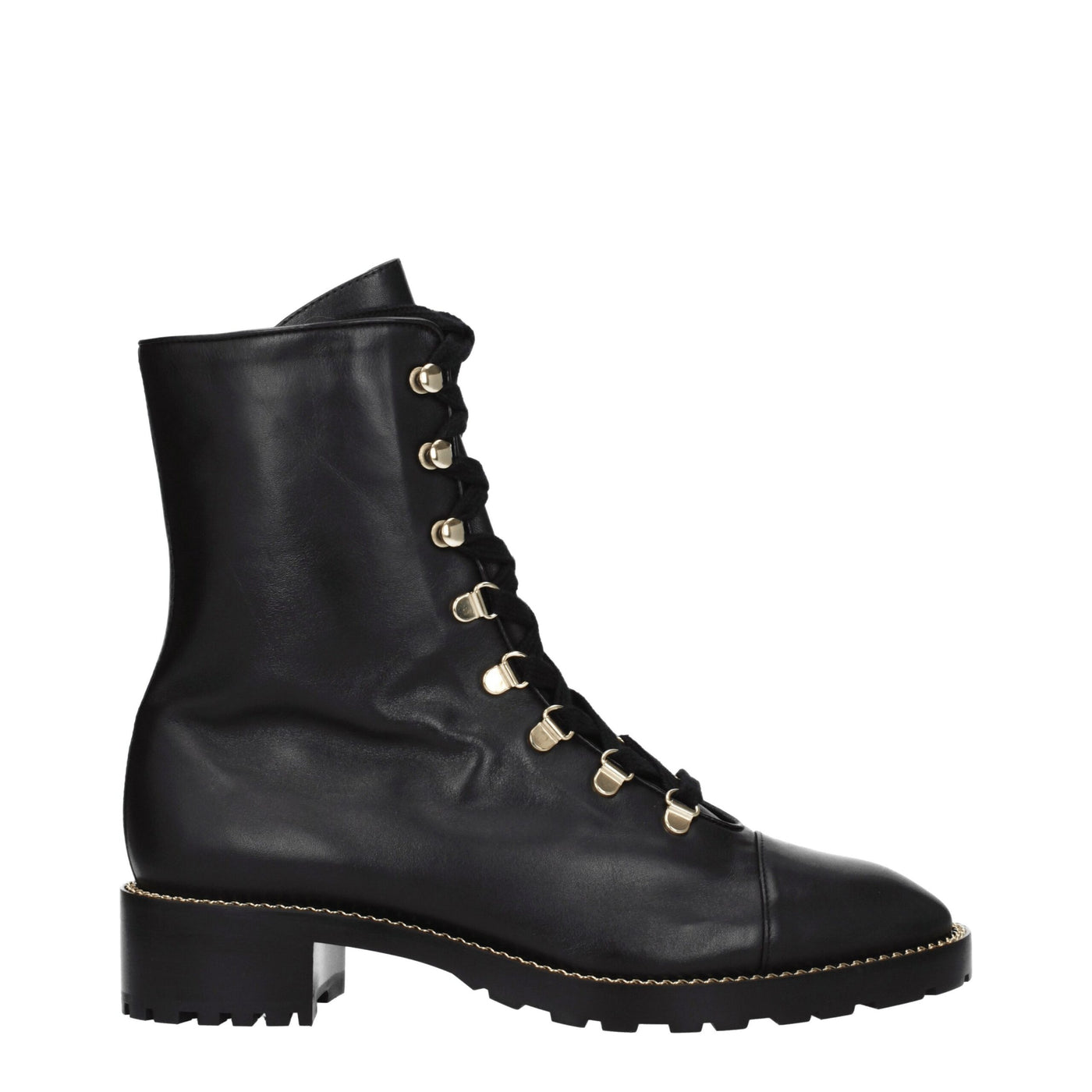 Stuart Weitzman zwarte leren enkellaarsjes