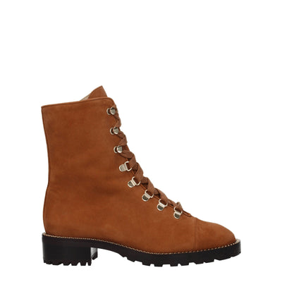 Stuart Weitzman Bruine Leren Enkellaarsjes