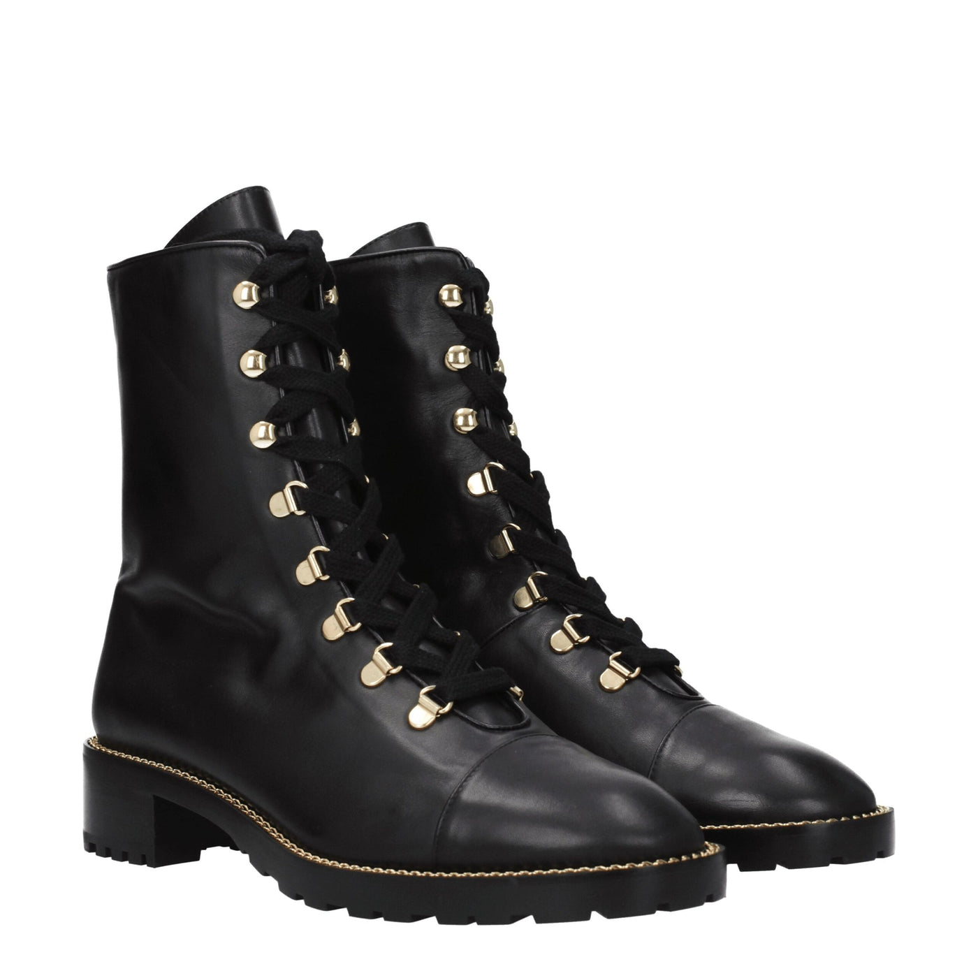Stuart Weitzman zwarte leren enkellaarsjes