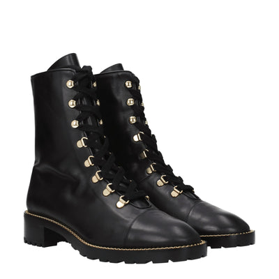 Stuart Weitzman zwarte leren enkellaarsjes