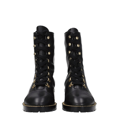 Stuart Weitzman zwarte leren enkellaarsjes