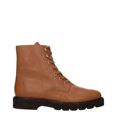 Stuart Weitzman Bruine Leren Enkellaarsjes