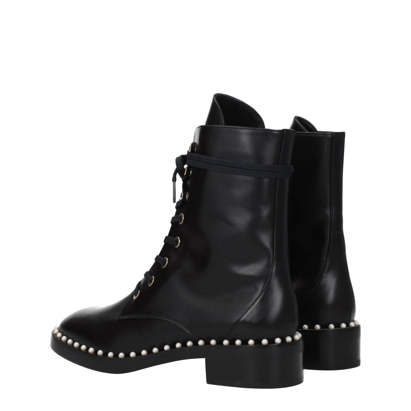 Stuart Weitzman zwarte leren enkellaarsjes