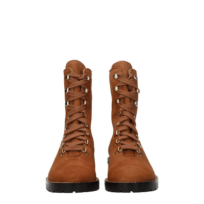 Stuart Weitzman Bruine Leren Enkellaarsjes