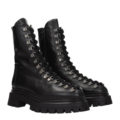 Stuart Weitzman zwarte leren enkellaarsjes