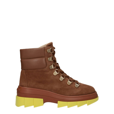 Stuart Weitzman Bruine Leren Enkellaarsjes