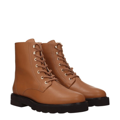 Stuart Weitzman Bruine Leren Enkellaarsjes