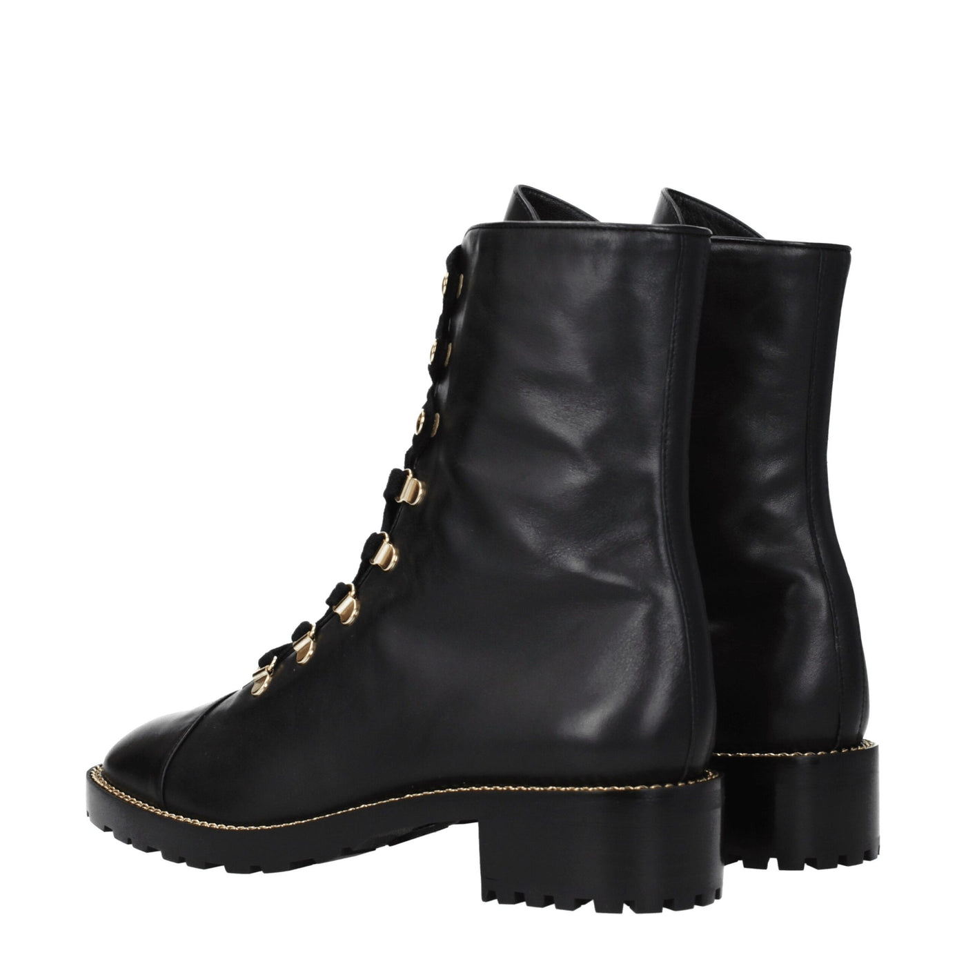 Stuart Weitzman zwarte leren enkellaarsjes