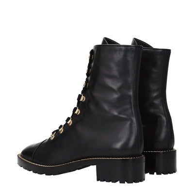 Stuart Weitzman zwarte leren enkellaarsjes
