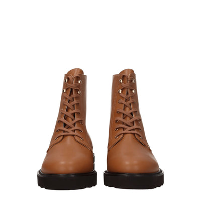Stuart Weitzman Bruine Leren Enkellaarsjes
