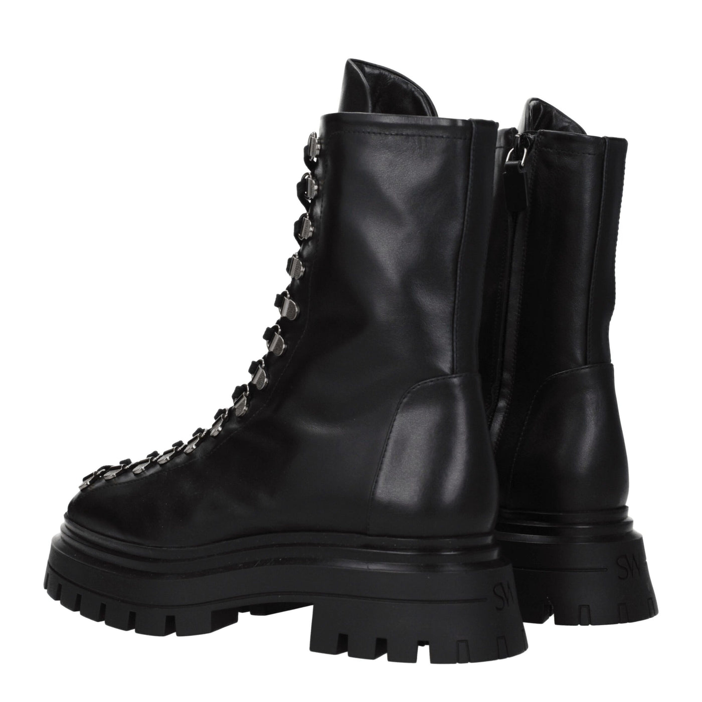 Stuart Weitzman zwarte leren enkellaarsjes