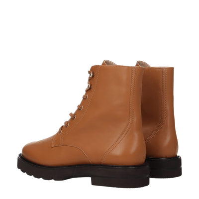Stuart Weitzman Bruine Leren Enkellaarsjes