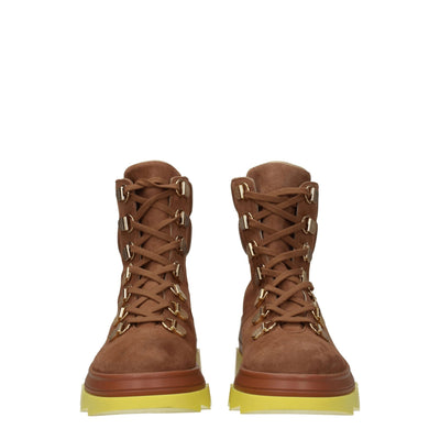 Stuart Weitzman Bruine Leren Enkellaarsjes