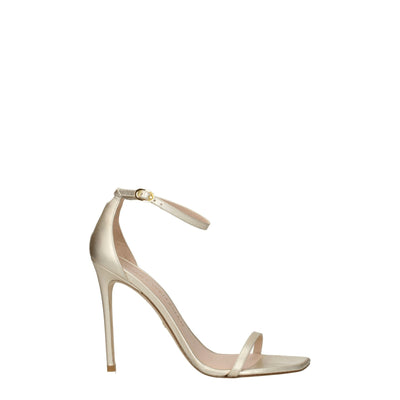 Stuart Weitzman gouden leren stiletto hakken sandalen