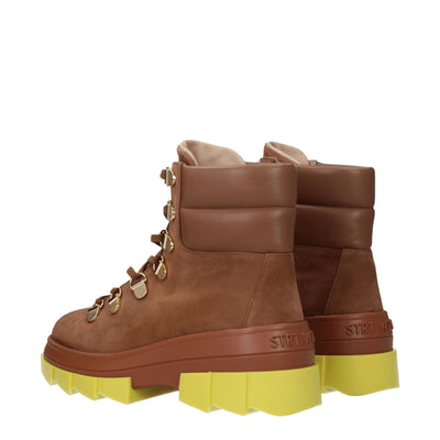 Stuart Weitzman Bruine Leren Enkellaarsjes