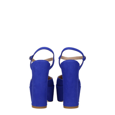 Stuart Weitzman Blue Leather Platforms