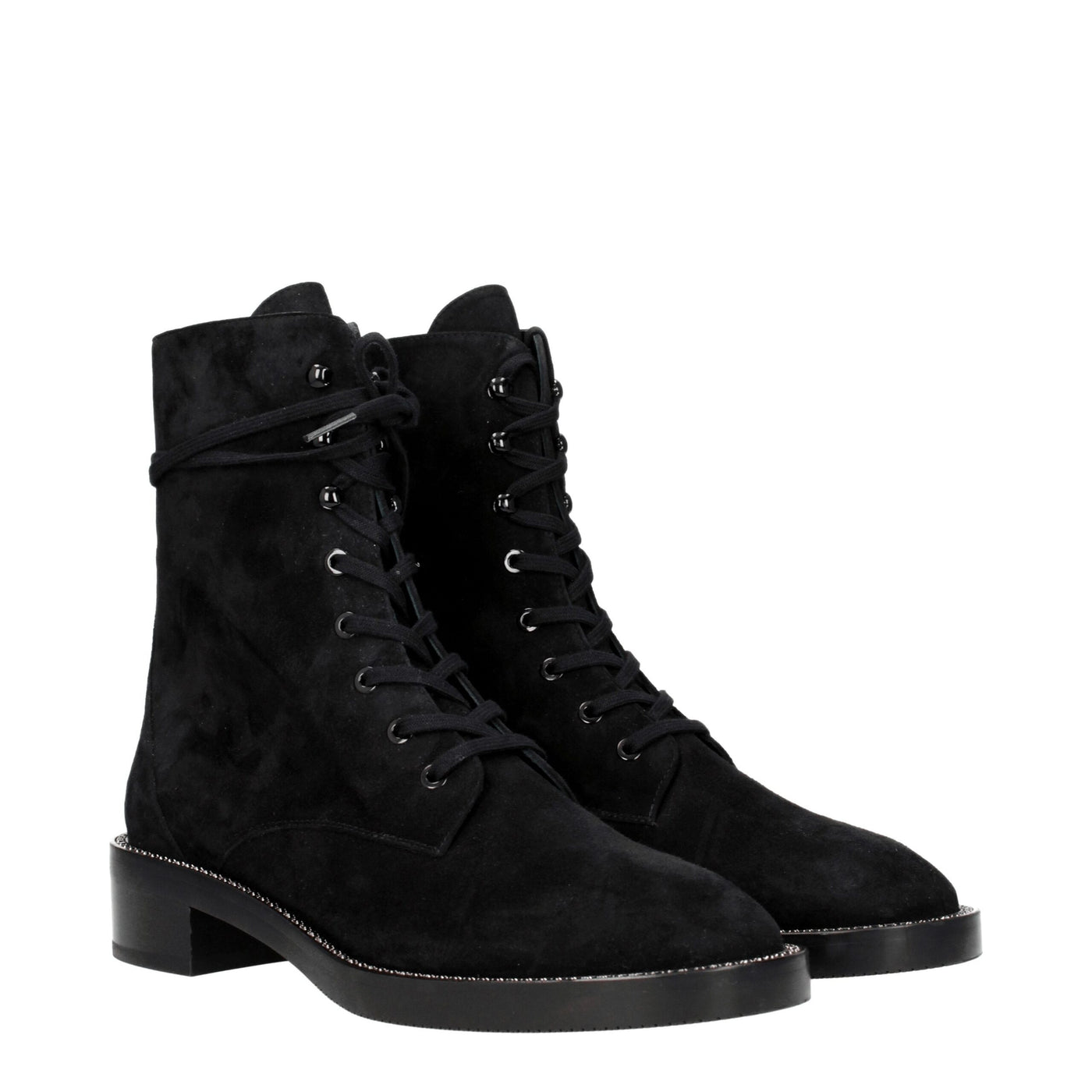 Stuart Weitzman zwarte leren enkellaarsjes