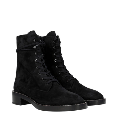 Stuart Weitzman zwarte leren enkellaarsjes
