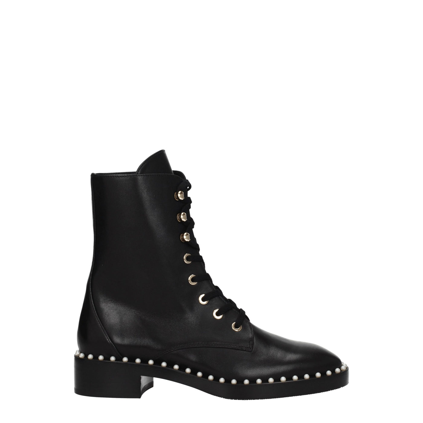 Stuart Weitzman zwarte leren enkellaarsjes