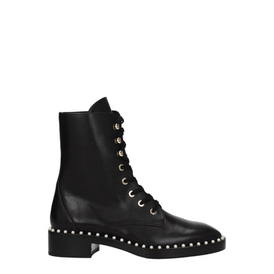 Stuart Weitzman zwarte leren enkellaarsjes