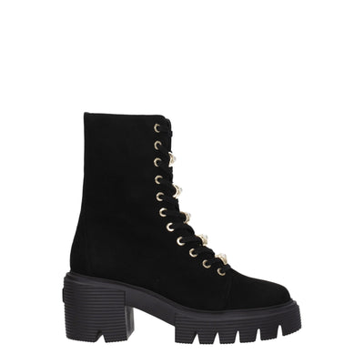 Stuart Weitzman zwarte leren enkellaarsjes