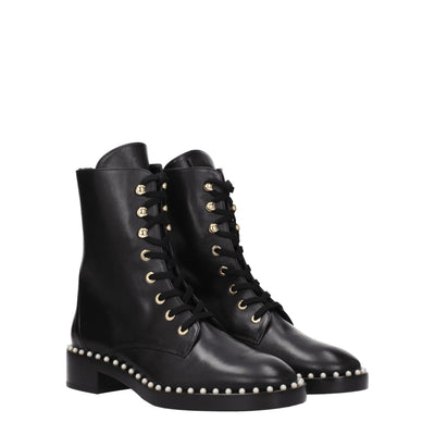 Stuart Weitzman zwarte leren enkellaarsjes