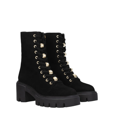 Stuart Weitzman zwarte leren enkellaarsjes