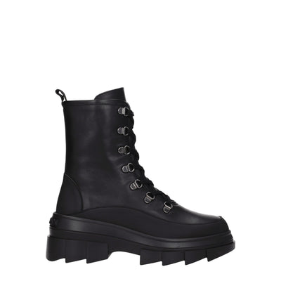 Stuart Weitzman zwarte leren enkellaarsjes