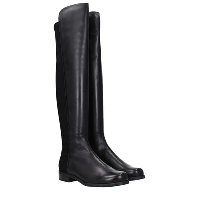 Stuart Weitzman Zwart Leren Overknee