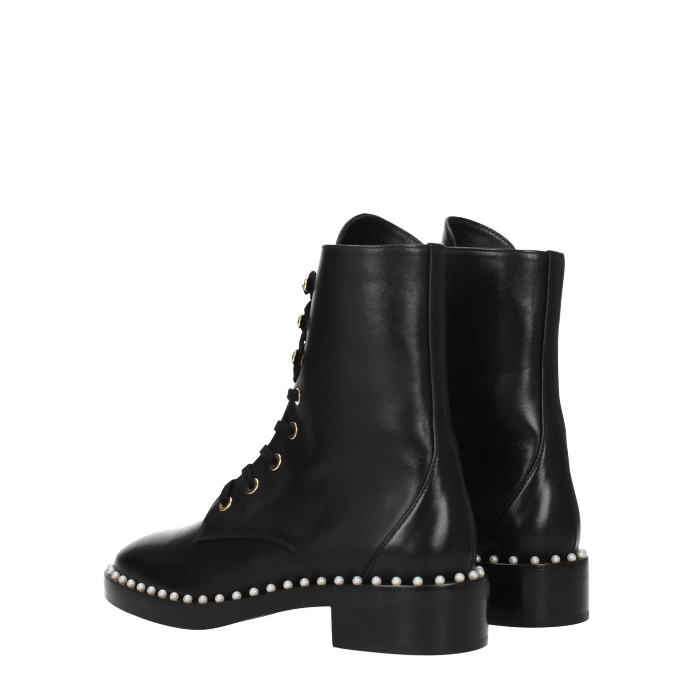 Stuart Weitzman zwarte leren enkellaarsjes