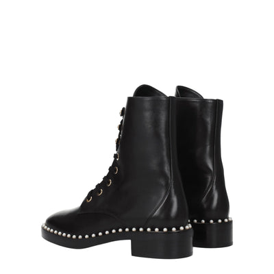 Stuart Weitzman zwarte leren enkellaarsjes