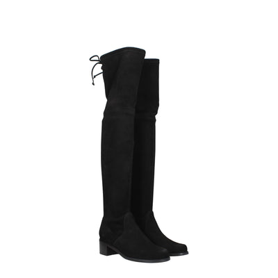 Stuart Weitzman Zwart Leren Overknee