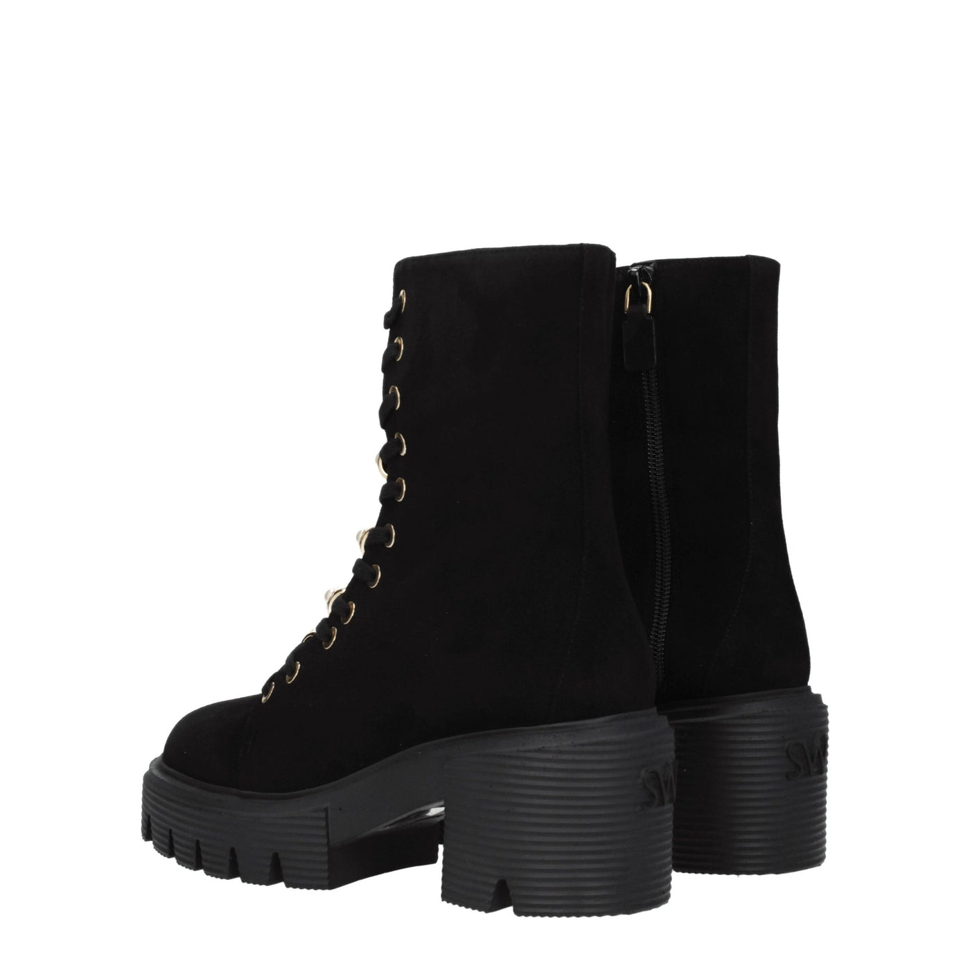Stuart Weitzman zwarte leren enkellaarsjes