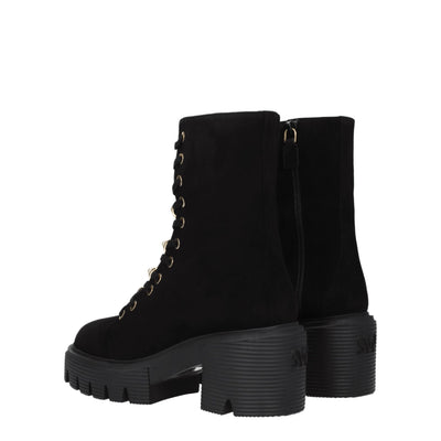 Stuart Weitzman zwarte leren enkellaarsjes