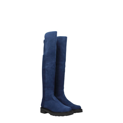 Stuart Weitzman Blauw Leren Overknee